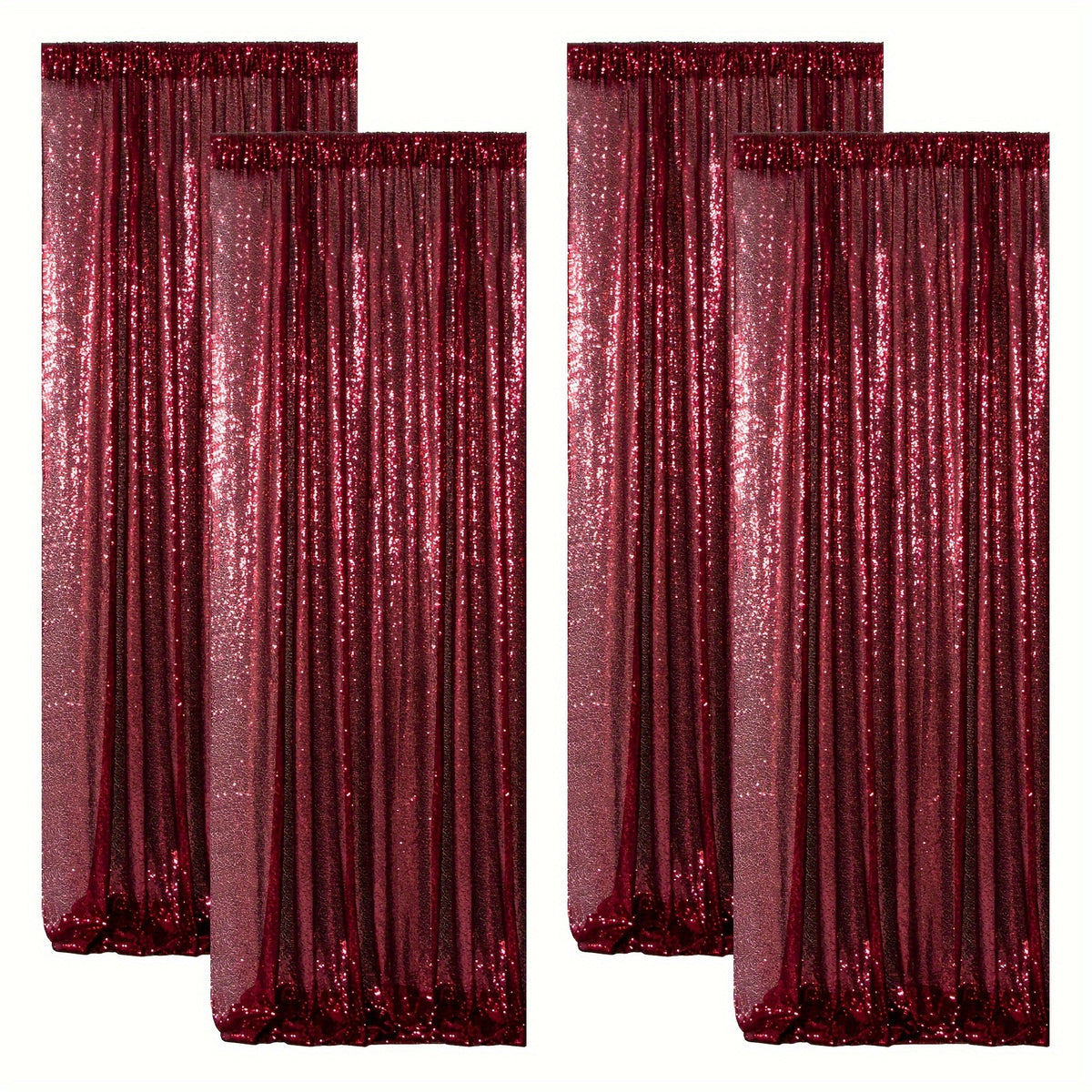 Sequin Backdrop Curtains – Glitter Party & Wedding Background Panels, 2ft×8ft per Panel, 4/6/8 Panel Sets, 29 Colors for Birthday, Stage, Bridal & Event Decor