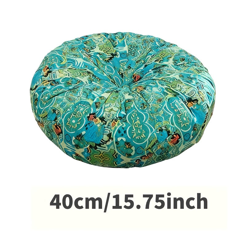 Boho Round Floor Cushion Pillow Thick Filling - Bohemian Decorative Accent Pillow for Sofa Living Room Bedroom, 6 Colors, 2 Sizes