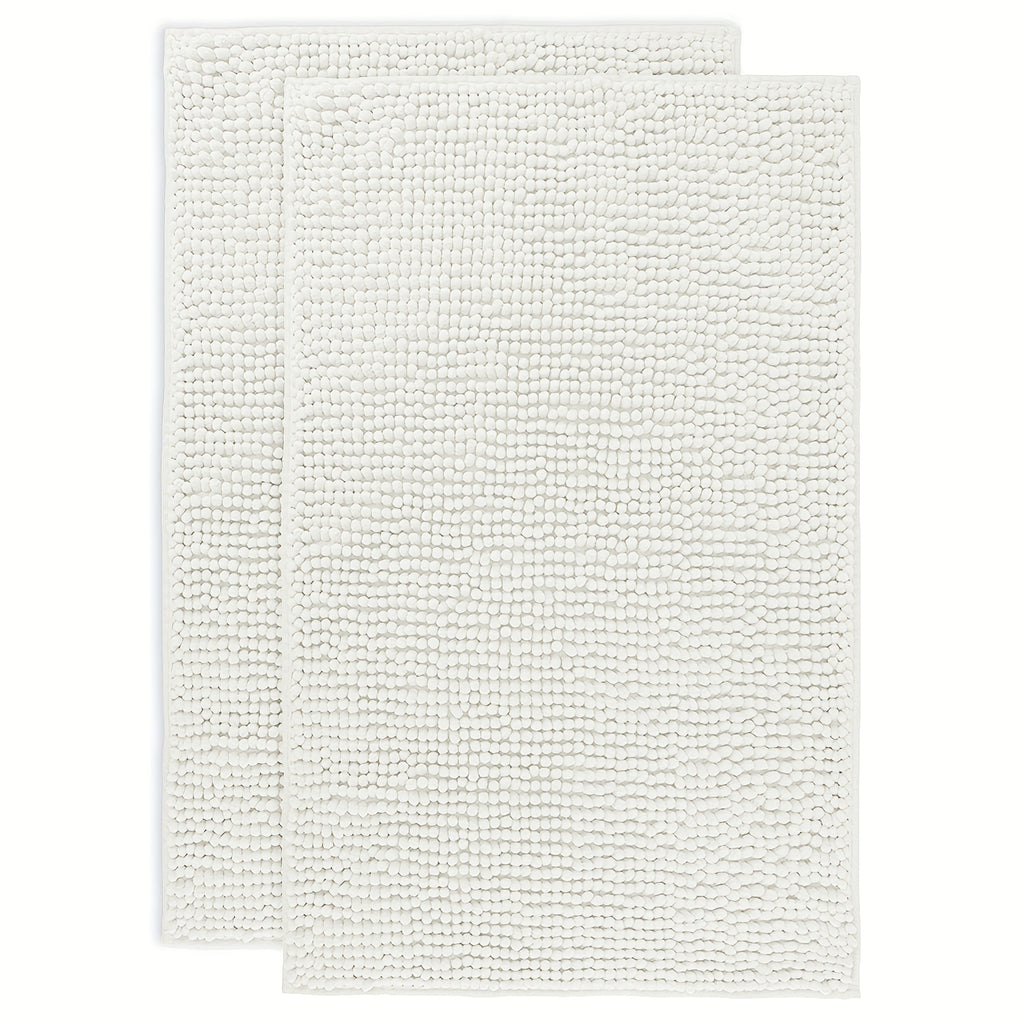 Chenille Bathroom Rug Extra Soft Absorbent Bath Mats for Bathroom Floor – Non-Slip, Water Absorbent, Machine Washable Bath Mat