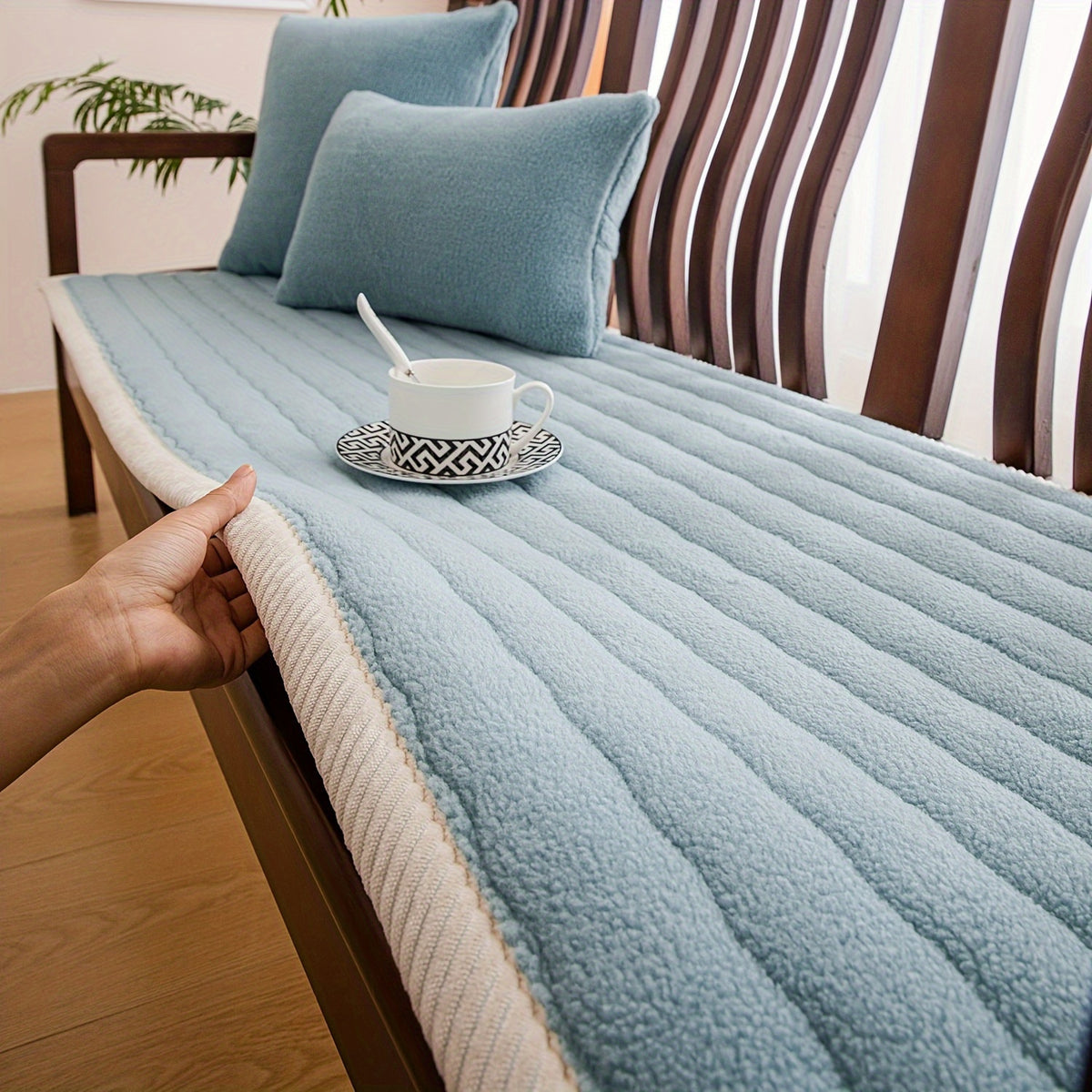 Plaid Sofa Protector Thickened Non-Slip Machine Washable Stretchable Pet Friendly - Sofa Cover for Living Room Bedroom Office Loveseat 4 Seater 6 Colors