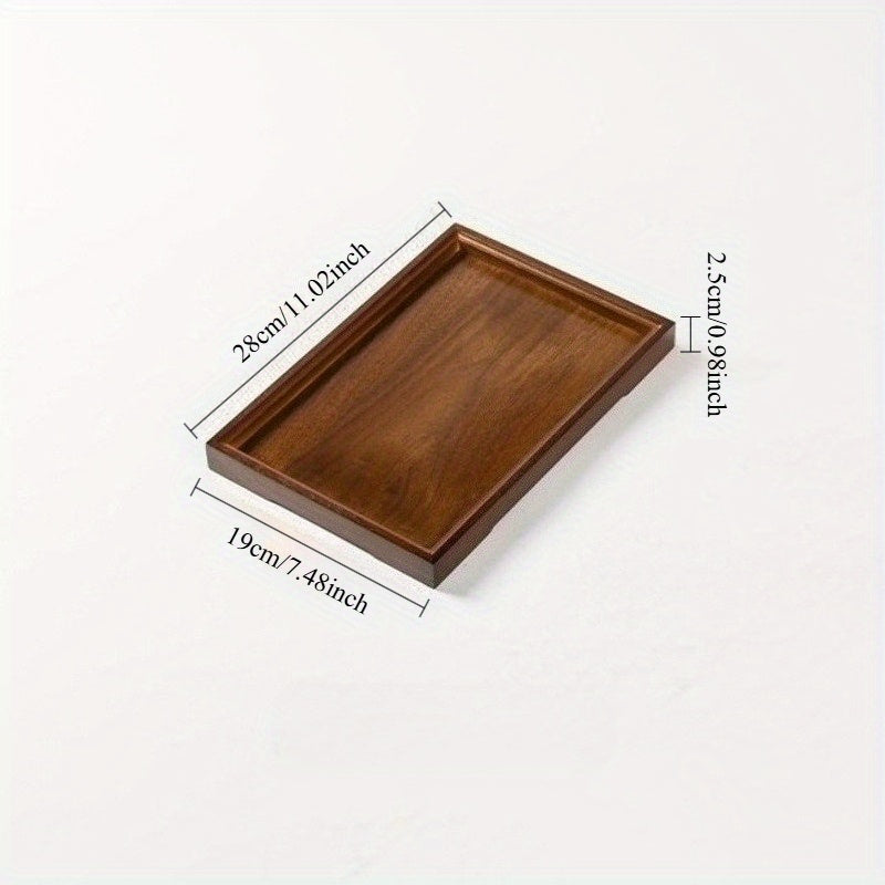 Dark Walnut Bamboo Serving Tray Rectangular Vintage Bamboo Composite Water Resistant for Home Restaurant Hotel Display Size S M L XL