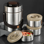 Insulated Lunch Box 3-Layer 304 Stainless Steel Vacuum Thermos Food Jar - 67oz Large Capacity Leakproof Bento Box Keeps Warm 6 Hours, Wide Mouth, for Office Work Travel Picnic Outdoor Meals