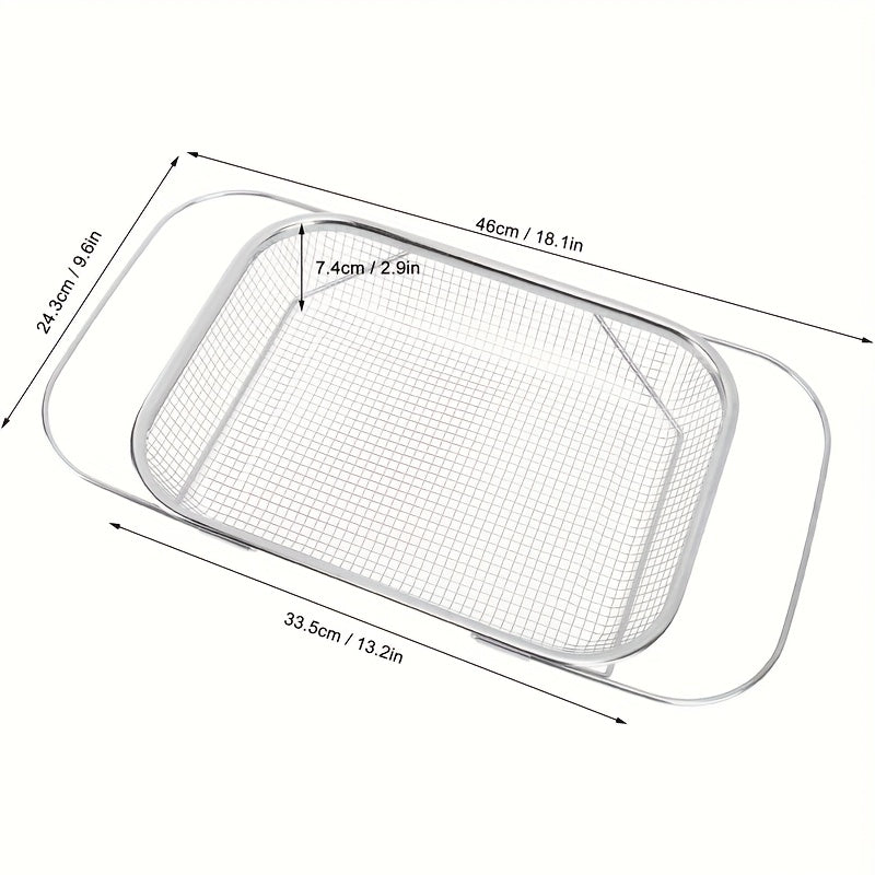 Expandable Stainless Steel Colander | Foldable, Telescopic | Fruit, Vegetable & Pasta Strainer