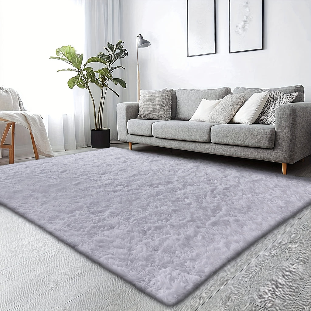 Velvet Shag Area Rug with Non-Slip Backing – Super Soft Plush Indoor Carpet for Living Room, Bedroom & Kitchen, Tie-Dye & Solid Colors, 5 Sizes