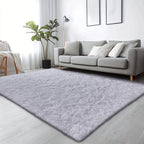Velvet Shag Area Rug with Non-Slip Backing – Super Soft Plush Indoor Carpet for Living Room, Bedroom & Kitchen, Tie-Dye & Solid Colors, 5 Sizes