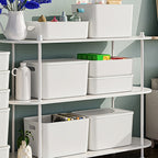 13-Inch Square Plastic Storage Bins 4-Pack with Handles Lid & No-Lid Options White Wardrobe Storage Box Set for Clothes Tools Closet Shelves – Premium Home Organization Containers
