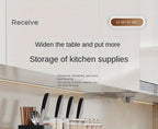 3-Tier Heavy-Duty Carbon Steel Kitchen Shelf Standing Storage Rack – Space-Saving Countertop Organizer for Spices, Knives, Utensils & Spoon Holder, Sturdy Multi-Tier Shelf for Small Kitchens