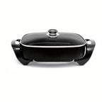 Electric Skillet 8 Quart Non-Stick Copper Coating 16"x12" Deep Dish with Tempered Glass Vented Lid & Adjustable Thermostat – Jumbo Electric Frying Pan for Family Cooking