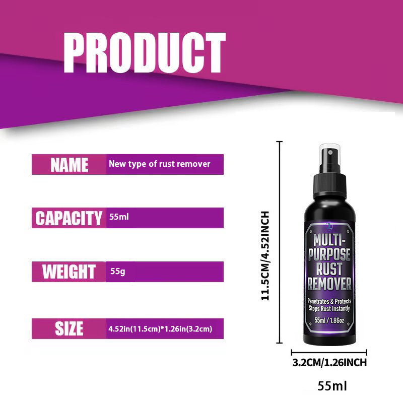 Metal Rust Remover Spray Kit – Dissolves Rust & Oxidation, Polishes & Protects Chrome & Stainless Steel, Includes Glove & Sponge