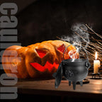 Cast Iron Cauldron with Lid & Carry Handle – Pentagram & Triple Moon Witchcraft Cauldron for Incense Burning, Candles, Spells, Halloween Decoration & Ritual Supplies
