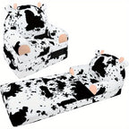 Flip-Open Kids Sofa Chair 2-in-1 with Removable Washable Cover – Soft Plush Animal Pattern Children's Lounger for Reading Nook, Playroom & Bedroom, Lightweight Comfy Seat for Boys & Girls, Koala, Cow Cat & Milk Cow