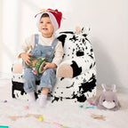 Flip-Open Kids Sofa Chair 2-in-1 with Removable Washable Cover – Soft Plush Animal Pattern Children's Lounger for Reading Nook, Playroom & Bedroom, Lightweight Comfy Seat for Boys & Girls, Koala, Cow Cat & Milk Cow