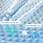 Ergonomic Cervical Pillow – Orthopedic Neck & Shoulder Support with Removable Machine-Washable Cover, Contour Memory Foam for Side & Stomach Sleepers, Blue & White