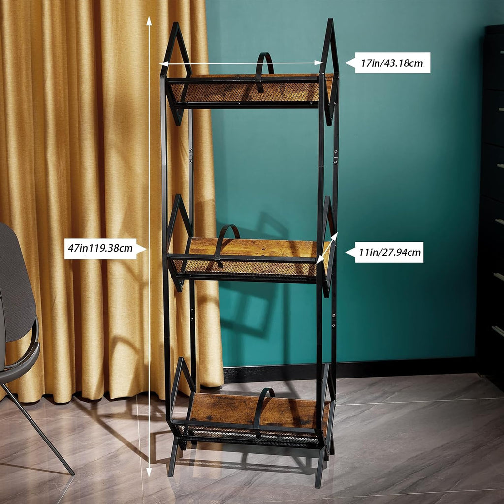 Vinyl Record Storage Rack 3-Tier LP Album Display Holder Holds 290–330 Records for Living Room Home Studio Music Room