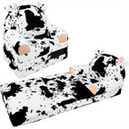 Flip-Open Kids Sofa Chair 2-in-1 with Removable Washable Cover – Soft Plush Animal Pattern Children's Lounger for Reading Nook, Playroom & Bedroom, Lightweight Comfy Seat for Boys & Girls, Koala, Cow Cat & Milk Cow