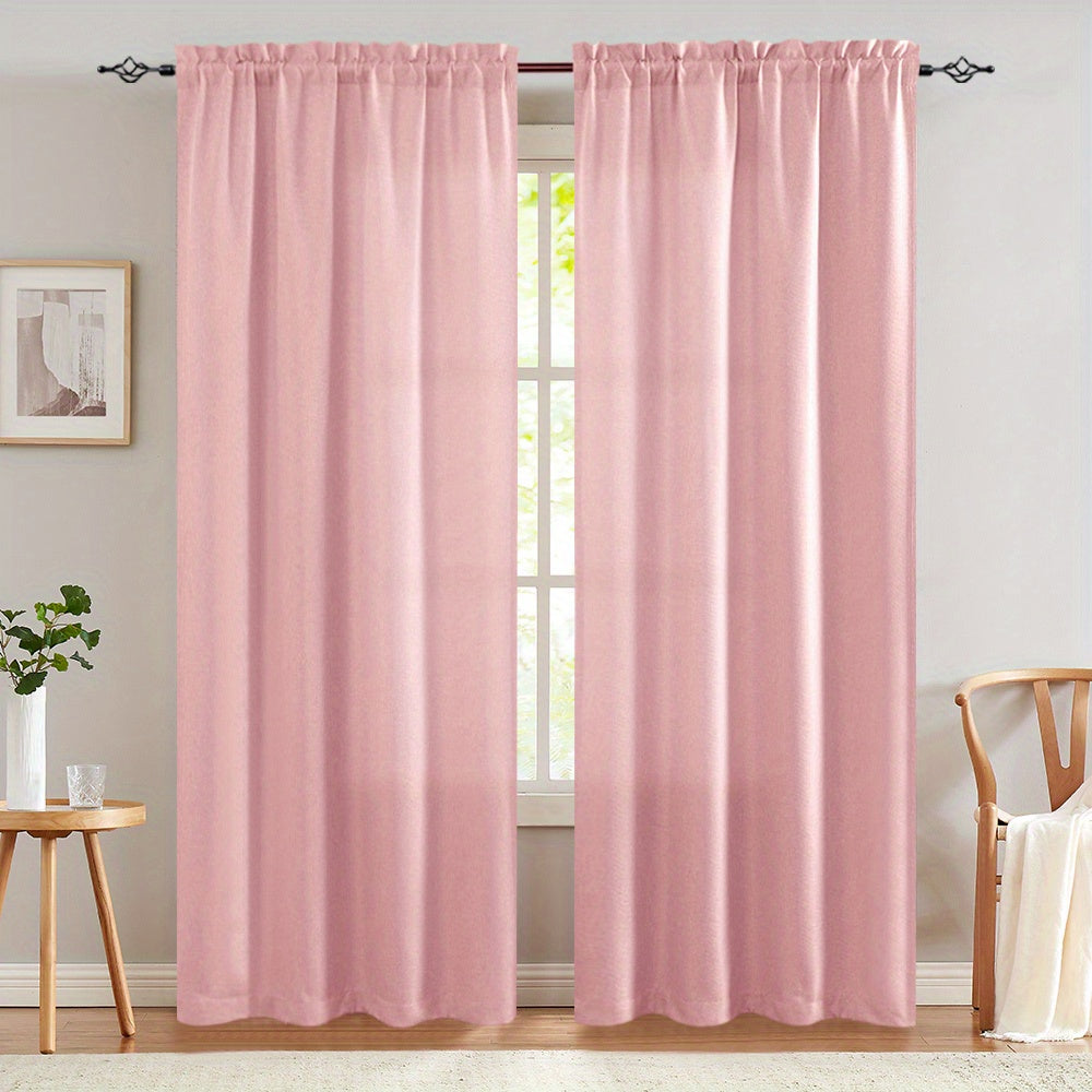 Blackout Curtains 2 Panels 80% Room Darkening 40"W x 95"L – Thermal Insulated Rod Pocket Drapes for Bedroom Living Room, Navy Blue Textured Privacy Window Curtains