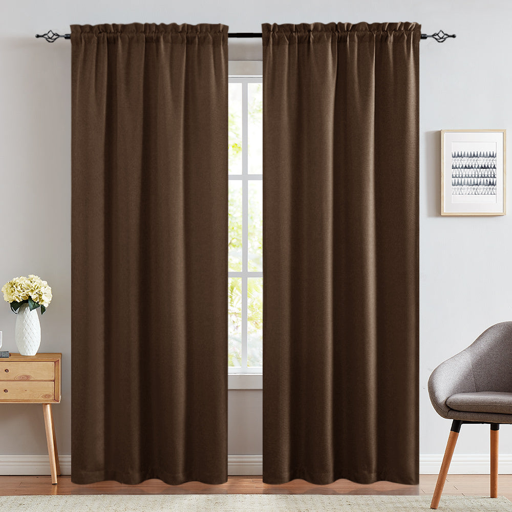 Blackout Curtains 2 Panels 80% Room Darkening 40"W x 95"L – Thermal Insulated Rod Pocket Drapes for Bedroom Living Room, Navy Blue Textured Privacy Window Curtains