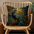 Boho Peacock Throw Pillow Covers 4-Pack – Vintage Oil Painting Print Plush Cushion Covers, 18x18 Inch, Zippered, Machine Washable, Living Room Bedroom Decor