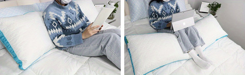 Firm Full Body Pillow for Adults – Long Bed Pillow for Side, Back & Stomach Sleepers | Supportive Body-Length Sleep Pillow in Grey & Pink