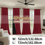 Blackout Curtains Rod Pocket 4 Panels - Thermal Insulated Room Darkening Noise Reducing Matte Drapes for Bedroom Living Room Office, 9 Colors 11 Sizes