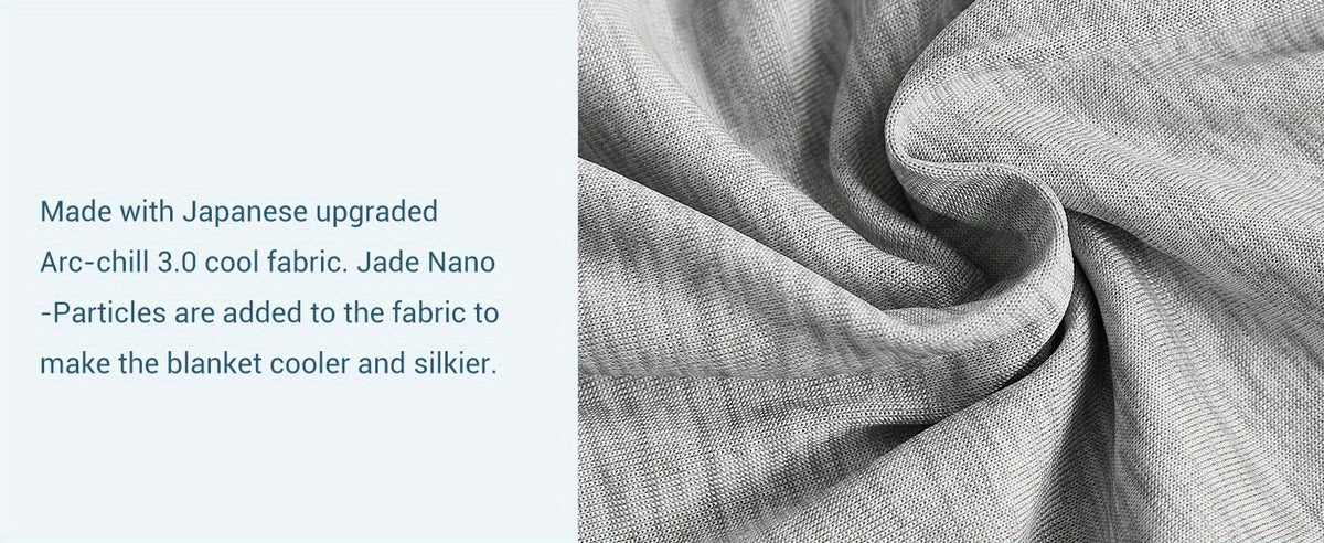 Cooling Blanket Arc-Chill Cool 3.0 Fiber Q-Max Over 0.5 Absorbs Body Heat for Hot Sleepers Night Sweats Lightweight Summer Double-Sided Hypoallergenic Throw Twin Queen King Blue Gray