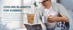 Cooling Blanket Arc-Chill Cool 3.0 Fiber Q-Max Over 0.5 Absorbs Body Heat for Hot Sleepers Night Sweats Lightweight Summer Double-Sided Hypoallergenic Throw Twin Queen King Blue Gray