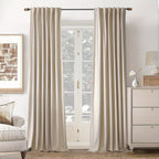 Velvet Blackout Curtains 2 Panels Luxury Thermal Insulated – Room Darkening Drapes Back Tab & Rod Pocket for Bedroom Living Room, 7 Colors 6 Sizes 84-120 Inch