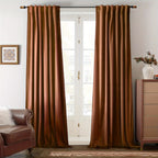 Velvet Blackout Curtains 2 Panels Luxury Thermal Insulated – Room Darkening Drapes Back Tab & Rod Pocket for Bedroom Living Room, 7 Colors 6 Sizes 84-120 Inch