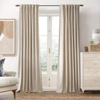 Velvet Blackout Curtains 2 Panels Luxury Thermal Insulated – Room Darkening Drapes Back Tab & Rod Pocket for Bedroom Living Room, 7 Colors 6 Sizes 84-120 Inch