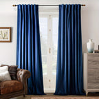 Velvet Blackout Curtains 2 Panels Luxury Thermal Insulated – Room Darkening Drapes Back Tab & Rod Pocket for Bedroom Living Room, 7 Colors 6 Sizes 84-120 Inch
