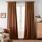 Velvet Blackout Curtains 2 Panels Luxury Thermal Insulated – Room Darkening Drapes Back Tab & Rod Pocket for Bedroom Living Room, 7 Colors 6 Sizes 84-120 Inch