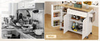 Kitchen Island Cart with Drop Leaf & Rolling Wheels – Storage Cabinet, Spice Rack, Drawer & Towel Rack for Small Kitchens Dining Room