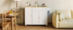 Kitchen Island Cart with Drop Leaf & Rolling Wheels – Storage Cabinet, Spice Rack, Drawer & Towel Rack for Small Kitchens Dining Room