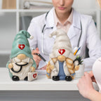 Nurse Gnome Figurine 4.7" Desk Decor – Unique Nurse Day Gift for Nurses, Doctors & Hospital Office Decoration