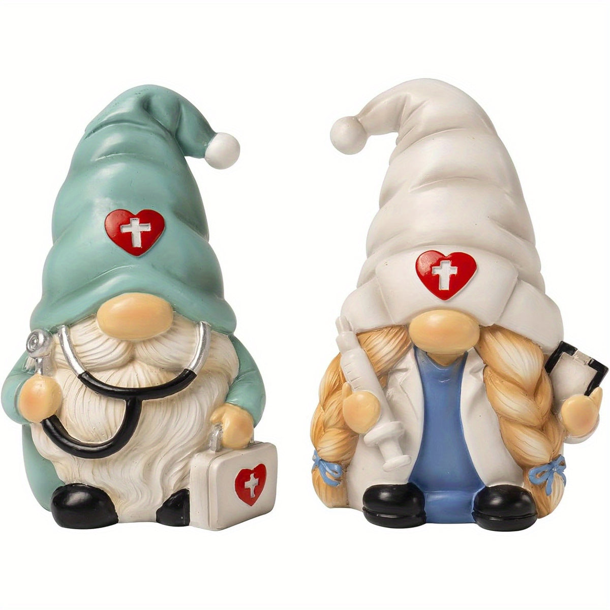 Nurse Gnome Figurine 4.7" Desk Decor – Unique Nurse Day Gift for Nurses, Doctors & Hospital Office Decoration