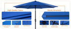 8-Rib 9FT Patio Umbrella with Tilt & Crank – Sun Shade Outdoor Market Umbrella for Patio, Beach & Restaurant, Red & Khaki