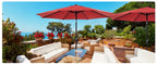 8-Rib 9FT Patio Umbrella with Tilt & Crank – Sun Shade Outdoor Market Umbrella for Patio, Beach & Restaurant, Red & Khaki