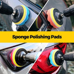 Drill Brush Attachments Set 20 Pack – Power Scrubber Brushes, Scrub Pads, Sponge & Buffing Pads with Extension Rod for Bathroom, Tile, Grout, Car Polishing, Kitchen & Shower Cleaning – Car Polishing Pad Kit