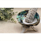 White Sage Smudge Kit 6-Piece Complete Altar Set – 4" Sage Sticks, Abalone Shell, Carved Cobra Tripod Stand, Turkey Feather, White Sand & Blessing Card for Cleansing & Meditation