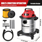Wet Dry Shop Vac 5 & 8 Gallon – Premium Wet Dry Vacuum with Blower Function, 10ft Cord, 16KPa & 20KPa Suction for Dog Hair, Garage, Car, Home & Workshop