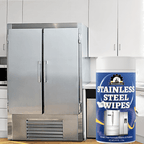 Stainless Steel Cleaning Wipes for Kitchen, Citric Acid Formula Deep Cleans Grease & Grime from Appliances, Sinks & Fixtures, Gentle on Hands Quick Kitchen Cleaning Wipes