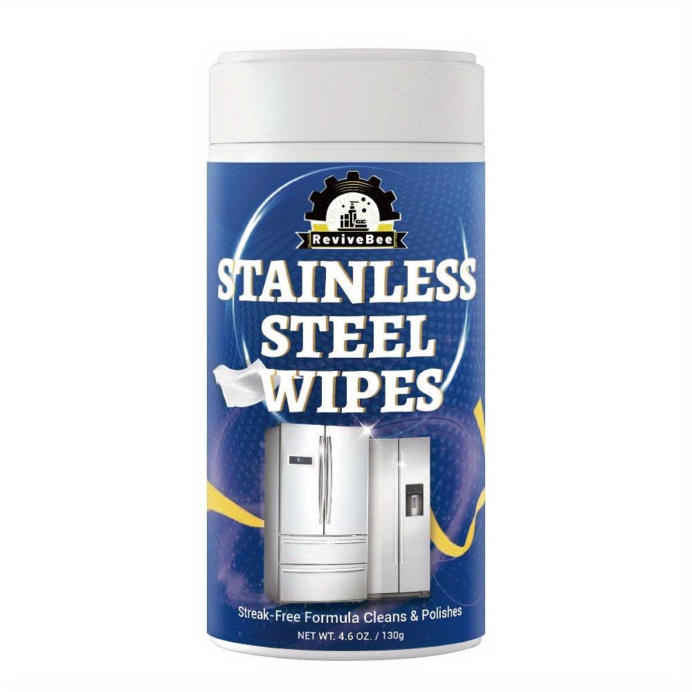 Stainless Steel Cleaning Wipes for Kitchen, Citric Acid Formula Deep Cleans Grease & Grime from Appliances, Sinks & Fixtures, Gentle on Hands Quick Kitchen Cleaning Wipes