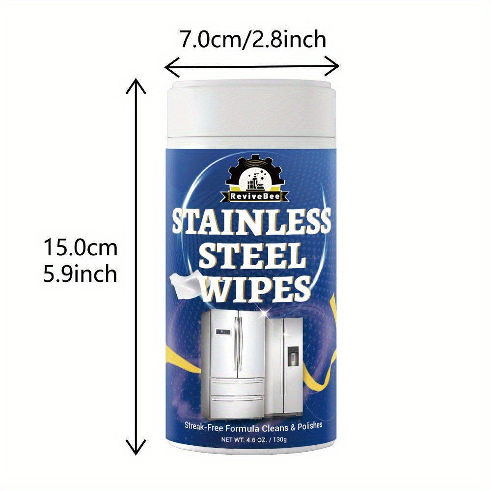 Stainless Steel Cleaning Wipes for Kitchen, Citric Acid Formula Deep Cleans Grease & Grime from Appliances, Sinks & Fixtures, Gentle on Hands Quick Kitchen Cleaning Wipes
