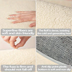 Round Area Rug Cream Irregular Shape Premium Thick Pile – Soft Accent Rug for Living Room, Bedroom, Bedside, Sofa & Coffee Table | Multiple Sizes