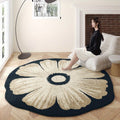 Round Area Rug Cream Irregular Shape Premium Thick Pile – Soft Accent Rug for Living Room, Bedroom, Bedside, Sofa & Coffee Table | Multiple Sizes