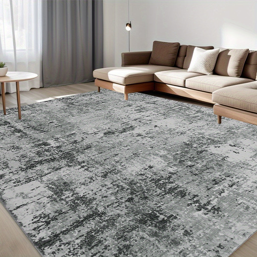 Washable Vintage Abstract Area Rug – Non-Slip, Foldable, Ultra-Soft | Gray | 5 Sizes