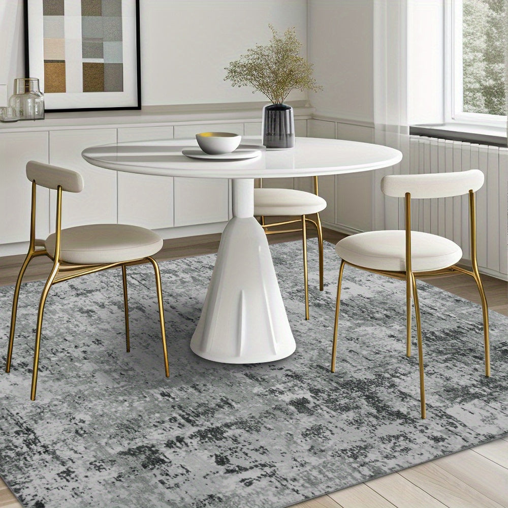 Washable Vintage Abstract Area Rug – Non-Slip, Foldable, Ultra-Soft | Gray | 5 Sizes