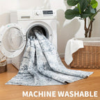 Washable Vintage Abstract Area Rug – Non-Slip, Foldable, Ultra-Soft | Gray | 5 Sizes