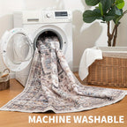 Bohemian Area Rug Washable Ultra-Soft Non-Slip Retro Foldable Living Room Bedroom Rug Beige Grey 4x6 5x7 6x9 8x10 9x12