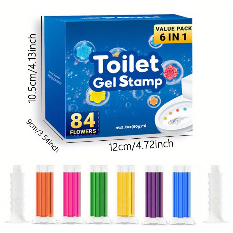 Toilet Bowl Cleaner Gel Stamps with Dispenser – Dissolves Yellow Scale, Water & Urine Stains, Auto-Release Per Flush, Air Freshening Scent, for Toilet, Wash Basin, Bathroom & RV